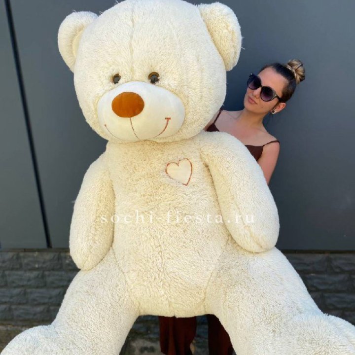 Белый плюшевый мишка большой в Новом Уренгое