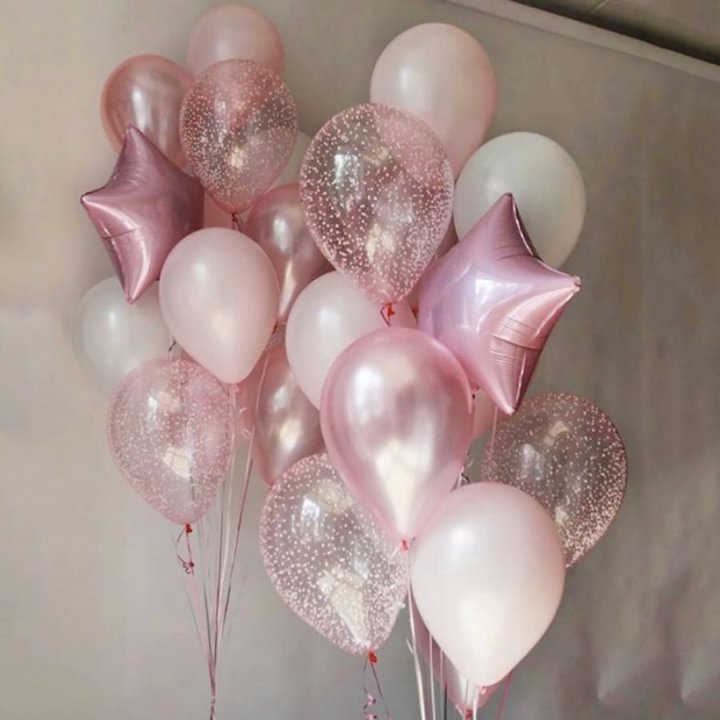 Фонтаны шаров "Розовый" в Новом Уренгое