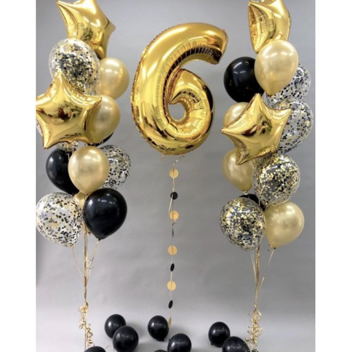 Цифра с фонтанами шаров  в Новом Уренгое