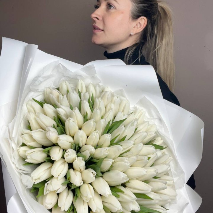 101 белый тюльпан №2 в Новом Уренгое