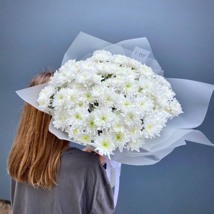 Букет хризантем "Белая снежинка" в Новом Уренгое