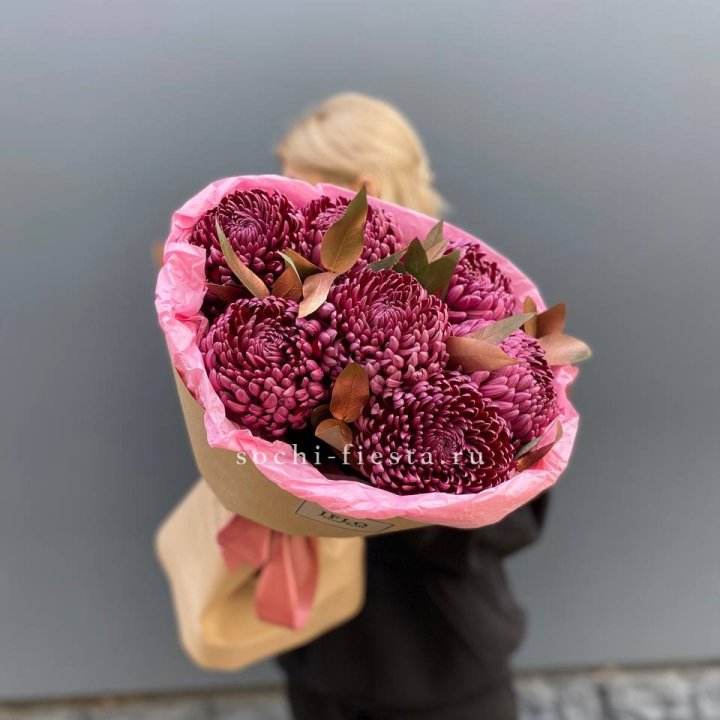 7 Хризантем Бигуди в золоте в Новом Уренгое