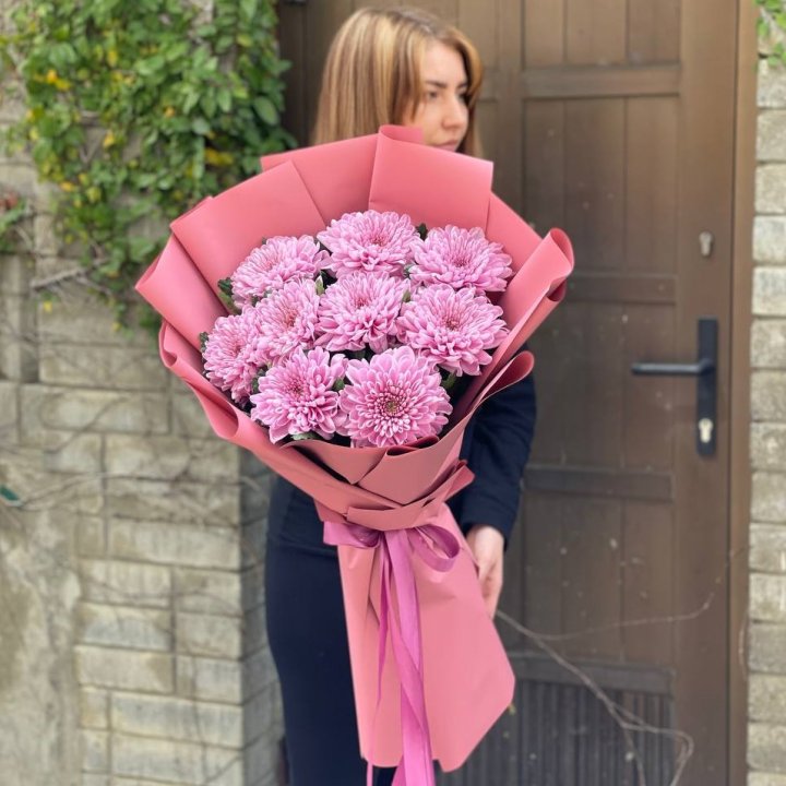 Букет хризантем розовый в Новом Уренгое