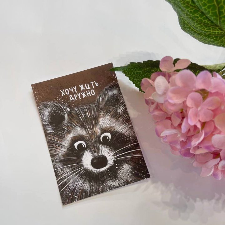 Открытка к букету "Енотик" в Новом Уренгое