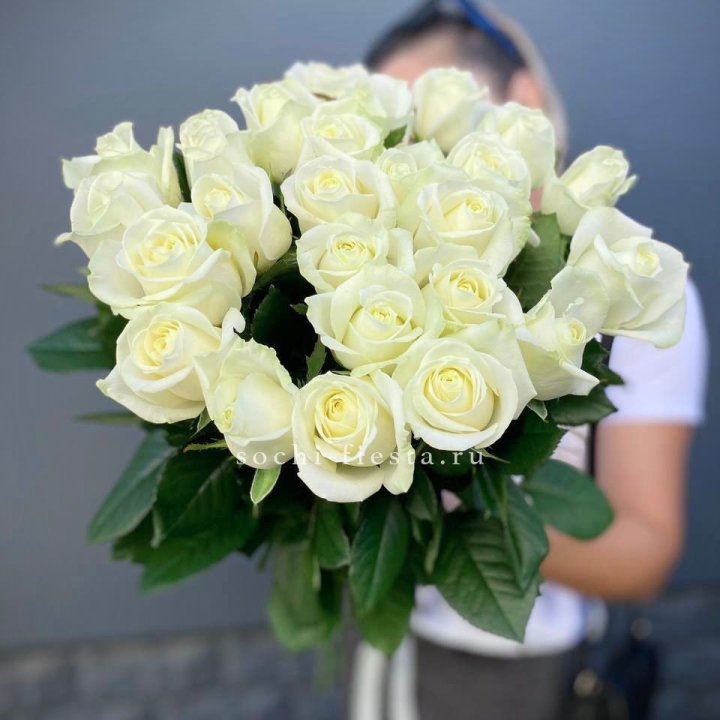 Голландские розы белые 25 с доставкой в Новом Уренгое